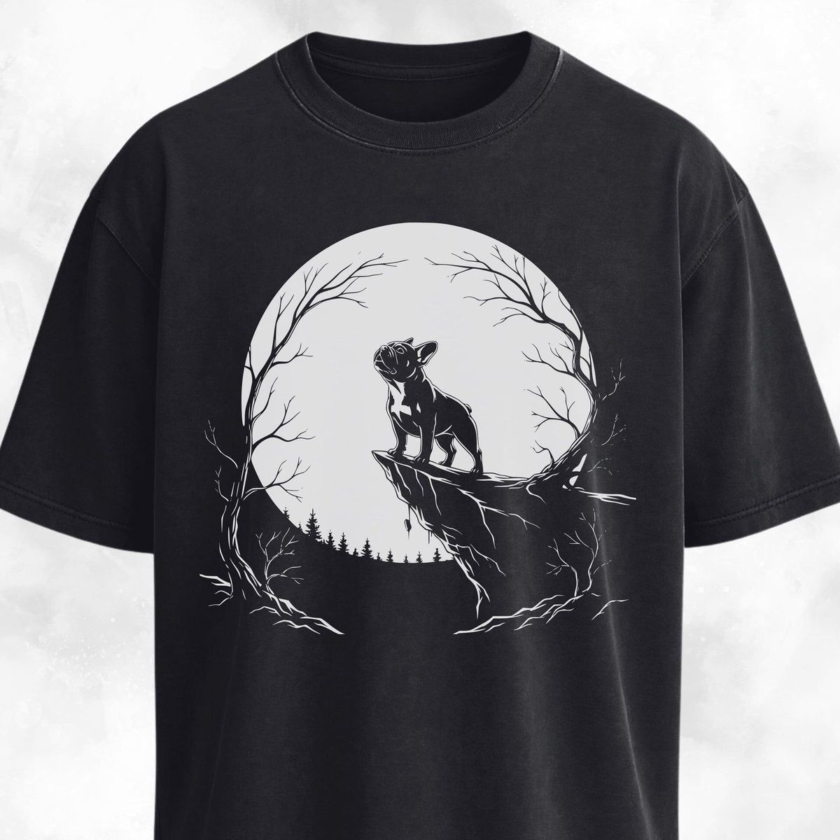 French Bulldog Howling At The Moon T Shirt Gift For Dog Lover