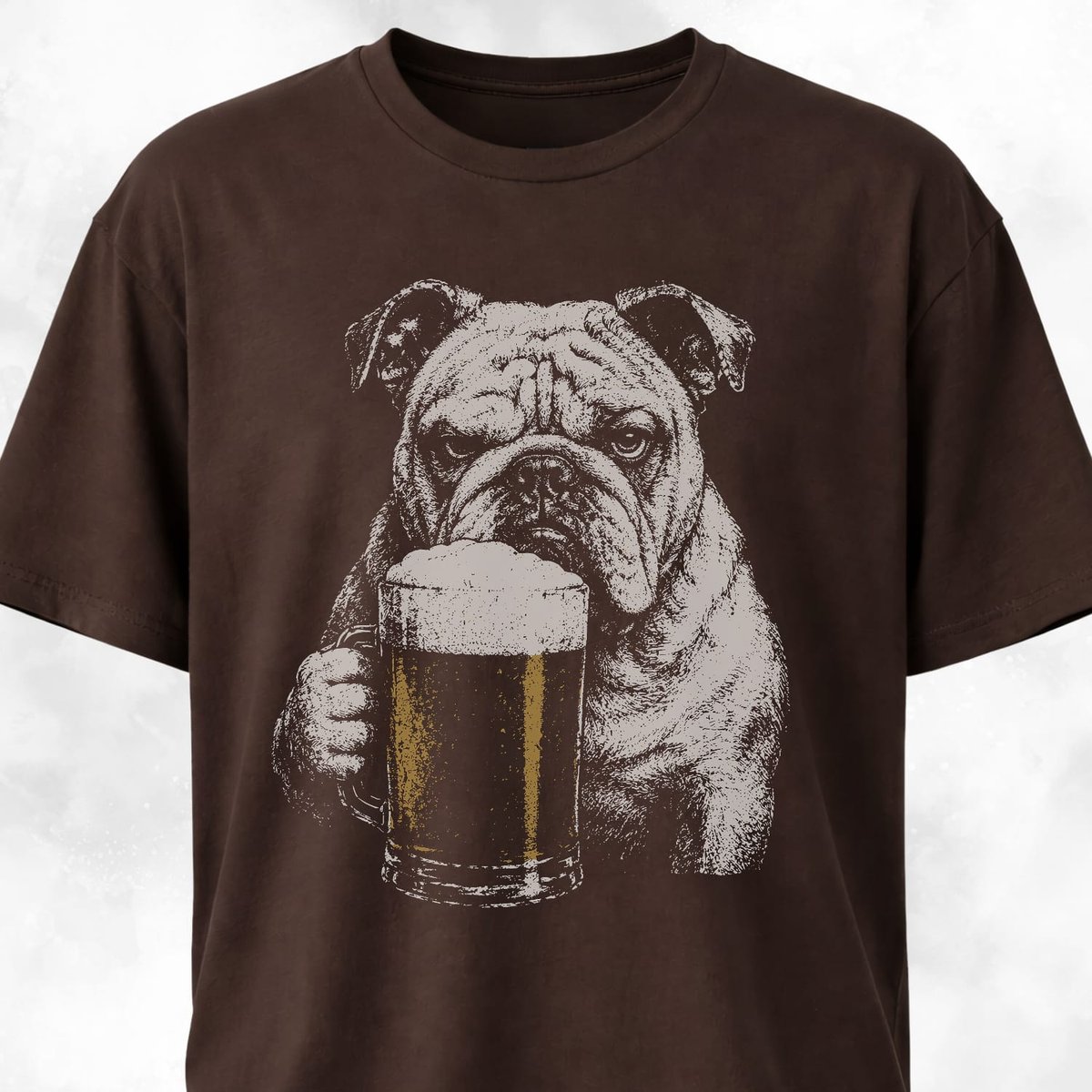 English Bully Sipping Beer T Shirt Gift For Dog Lover