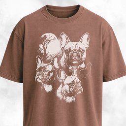 Frenchies Moon Collage T Shirt Gift For Dog Lover