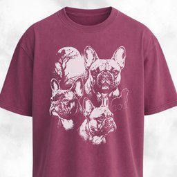 Frenchies Moon Collage T Shirt Gift For Dog Lover