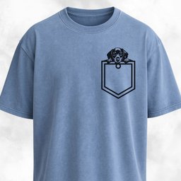 Doxie Pup Pocket Design T Shirt Gift For Dog Lover