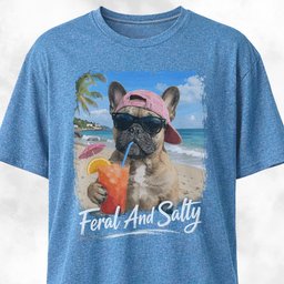 Feral And Salty Frenchie T Shirt Gift For Dog Lover