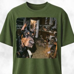 Doberman Polaroid Raccoon Kitchen Chaos T Shirt Gift For Dog Lover