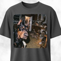 Doberman Polaroid Raccoon Kitchen Chaos T Shirt Gift For Dog Lover