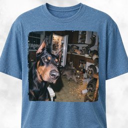Doberman Polaroid Raccoon Kitchen Chaos T Shirt Gift For Dog Lover