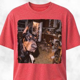 Doberman Polaroid Raccoon Kitchen Chaos T Shirt Gift For Dog Lover