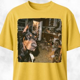 Doberman Polaroid Raccoon Kitchen Chaos T Shirt Gift For Dog Lover