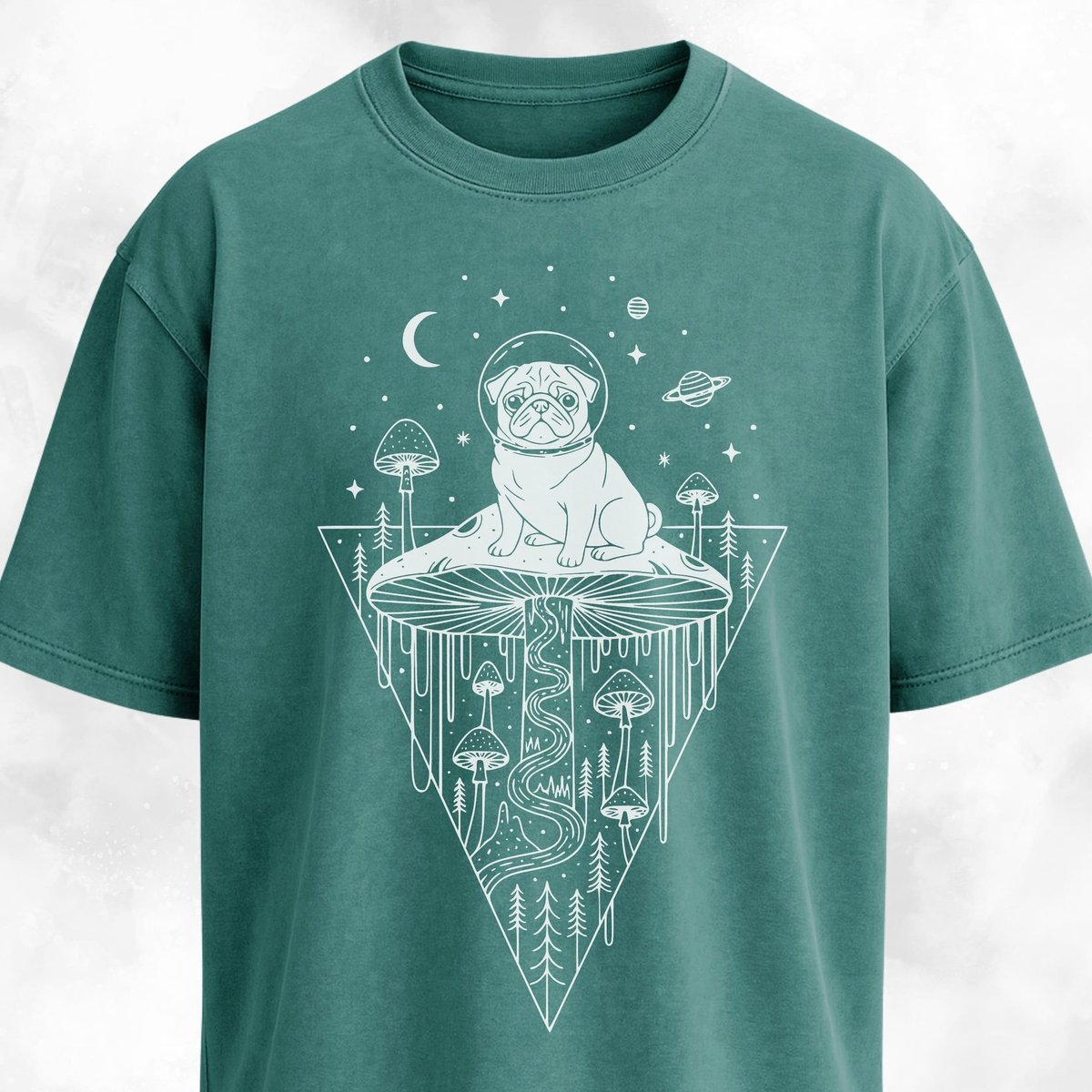 Pug Mushroom Hallucinations T Shirt Gift For Dog Lover