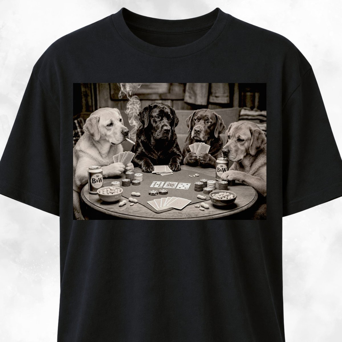 Labradors Playing Poker T Shirt Gift For Dog Lover