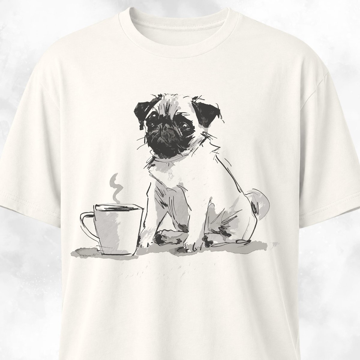 Pug And Coffee T Shirt Gift For Dog Lover