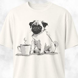 Pug And Coffee T Shirt Gift For Dog Lover
