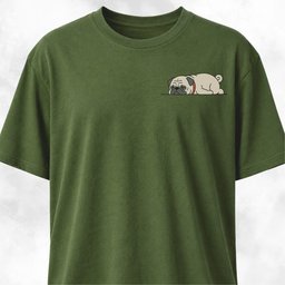 Tired Pug Pocket Design T Shirt Gift For Dog Lover