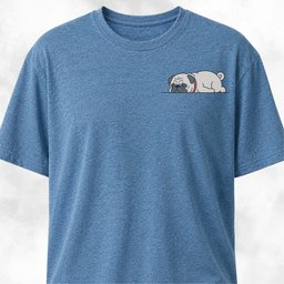 Tired Pug Pocket Design T Shirt Gift For Dog Lover