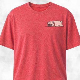 Tired Pug Pocket Design T Shirt Gift For Dog Lover