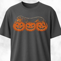 Sleepy Dachshund On Three Jack O Lanterns T Shirt Gift For Dog Lover