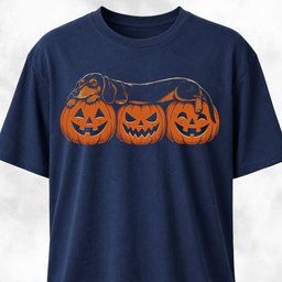 Sleepy Dachshund On Three Jack O Lanterns T Shirt Gift For Dog Lover