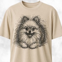 Pomeranian Furball Scribble T Shirt Gift For Dog Lover