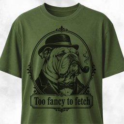 Too Fancy To Fetch Bulldog T Shirt Gift For Dog Lover