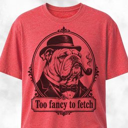 Too Fancy To Fetch Bulldog T Shirt Gift For Dog Lover