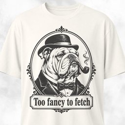 Too Fancy To Fetch Bulldog T Shirt Gift For Dog Lover