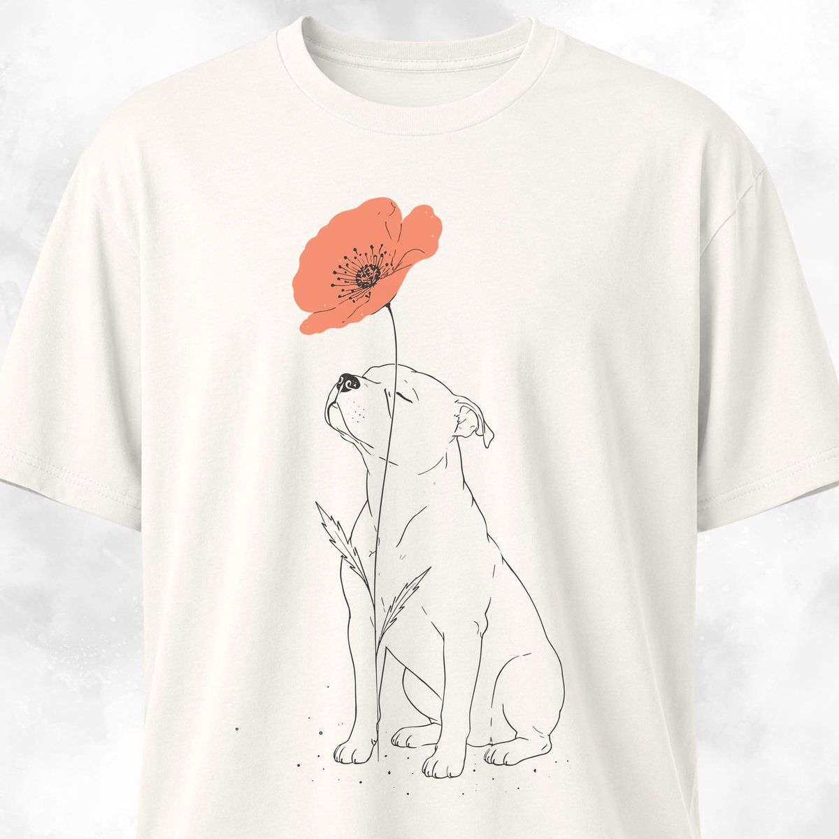 Pitbull Smelling Poppy T Shirt Gift For Dog Lover