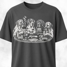 Great Danes Playing Poker T Shirt Gift For Dog Lover