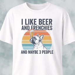 I Like Beer And Frenchies T Shirt Gift For Dog Lover