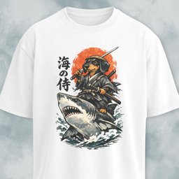 Samurai Doxie Riding A Shark T Shirt Gift For Dog Lover