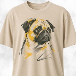 Pug Marker Illustration T Shirt Gift For Dog Lover