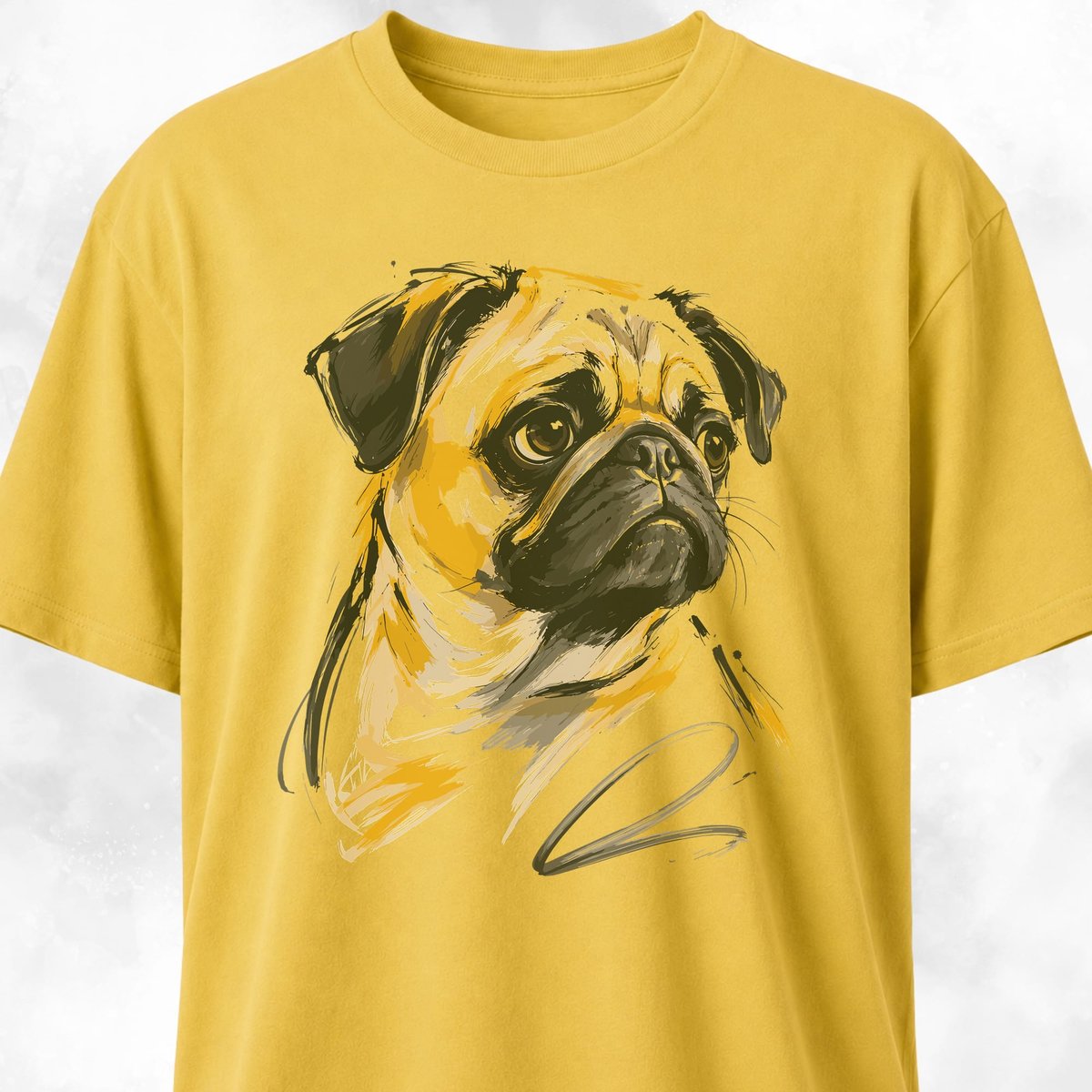 Pug Marker Illustration T Shirt Gift For Dog Lover