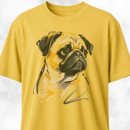 Pug Marker Illustration T Shirt Gift For Dog Lover