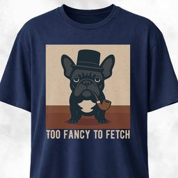 Too Fancy To Fetch French Bulldog T Shirt Gift For Dog Lover