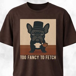 Too Fancy To Fetch French Bulldog T Shirt Gift For Dog Lover