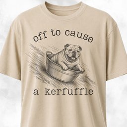 Off To Cause A Kerfuffle Bulldog 2 T Shirt Gift For Dog Lover