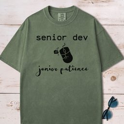 Senior Dev Junior Patience T Shirt Gift For Dog Lover