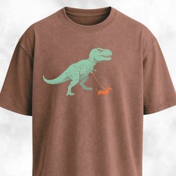 T Rex Walking A Wiener Dog T Shirt Gift For Dinosaur Lover