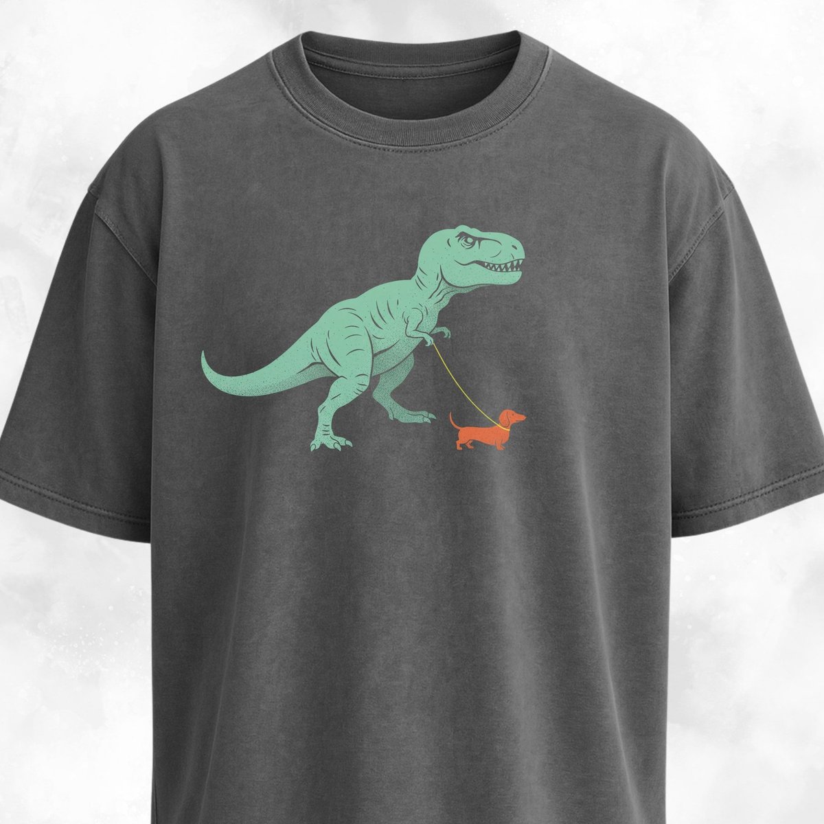 T Rex Walking A Wiener Dog T Shirt Gift For Dinosaur Lover