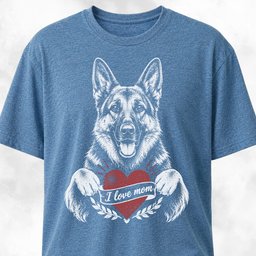 I Love Mom German Shepherd T Shirt Gift For Mom