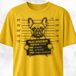 Personalized French Bulldog Mugshot T Shirt Gift For Dog Lover