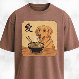 Japanese Goldie Eating Ramen T Shirt Gift For Dog Lover
