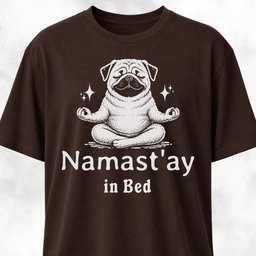 Namaste Stay In Bed Pug T Shirt Gift For Dog Lover