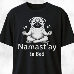 Namaste Stay In Bed Pug T Shirt Gift For Dog Lover