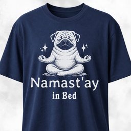 Namaste Stay In Bed Pug T Shirt Gift For Dog Lover