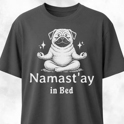 Namaste Stay In Bed Pug T Shirt Gift For Dog Lover