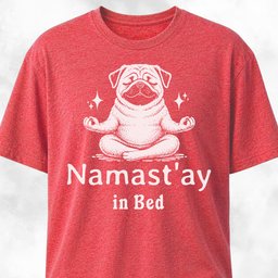 Namaste Stay In Bed Pug T Shirt Gift For Dog Lover