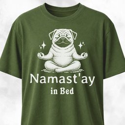 Namaste Stay In Bed Pug T Shirt Gift For Dog Lover
