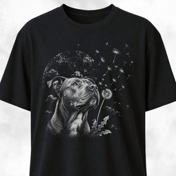 Pitbull Blowing Dandelion T Shirt Gift For Dog Lover
