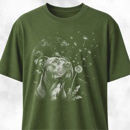 Pitbull Blowing Dandelion T Shirt Gift For Dog Lover