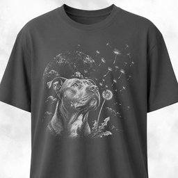 Pitbull Blowing Dandelion T Shirt Gift For Dog Lover