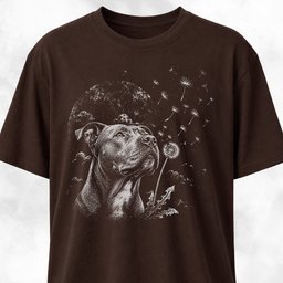 Pitbull Blowing Dandelion T Shirt Gift For Dog Lover